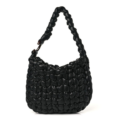 Chloe Lambskin Woven Wooden C Shoulder Bag Black 1 of 10