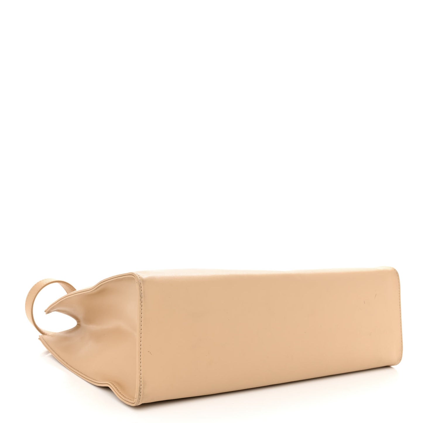 Vegan Leather Medium Shopping Bag Cream