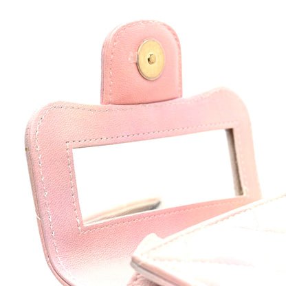 Chanel Lambskin Quilted Ombre Top Handle Flap Clutch With Chain Pink 8 of 11