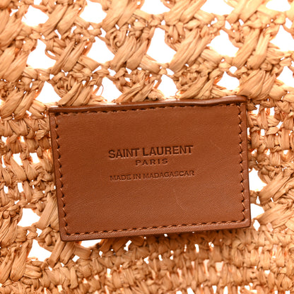 Saint Laurent Raffia Calfskin Small Panier Tote Naturel Brick 6 of 13