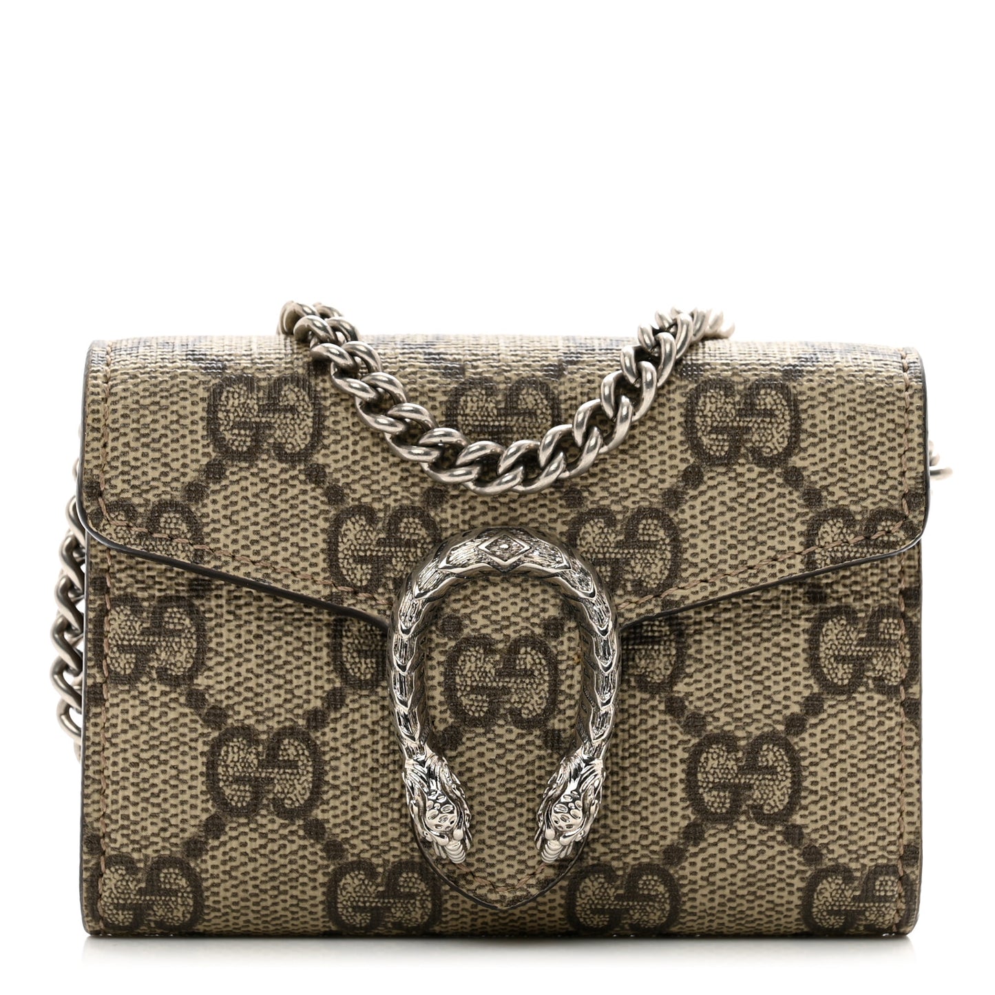 GG Supreme Monogram Dionysus Coin Purse Taupe