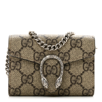 Gucci GG Supreme Monogram Dionysus Coin Purse Taupe 1 of 9