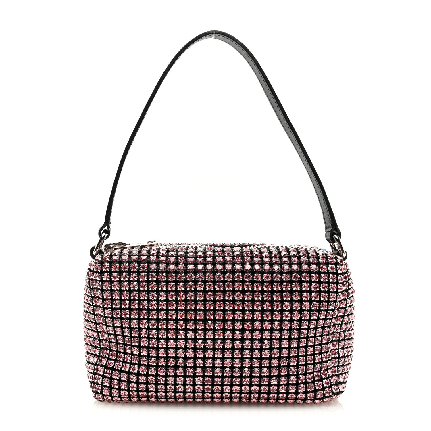Alexander Wang Mesh Crystal Rhinestone Mini Heiress Pouch Pink 1 of 9