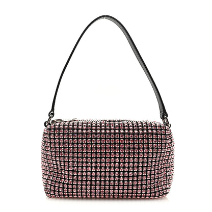 Alexander Wang Mesh Crystal Rhinestone Mini Heiress Pouch Pink 1 of 9