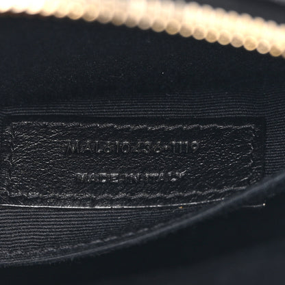 Saint Laurent Grain De Poudre Matelasse Chevron Quilted Round Vinyle Camera Bag Black 7 of 10