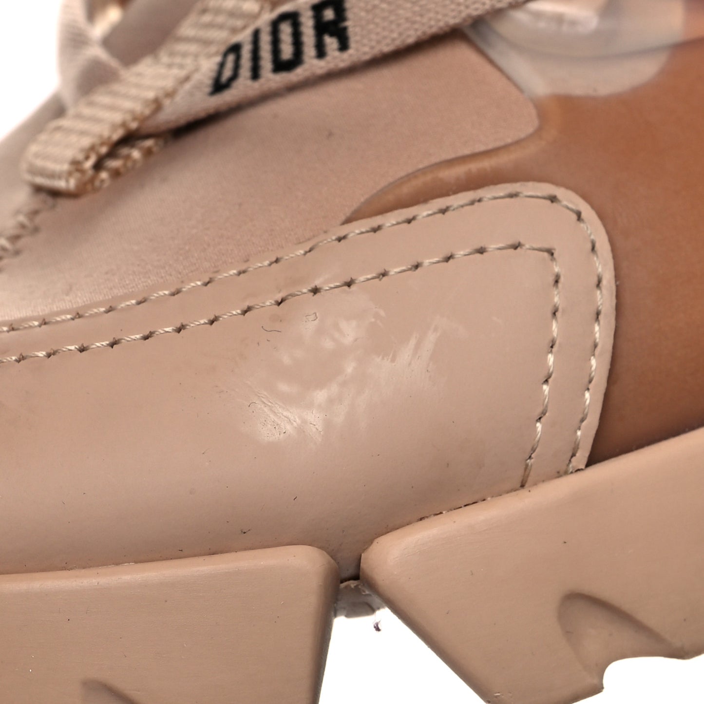 Neoprene Rubber Womens D-Connect Sneakers 37.5 Nude