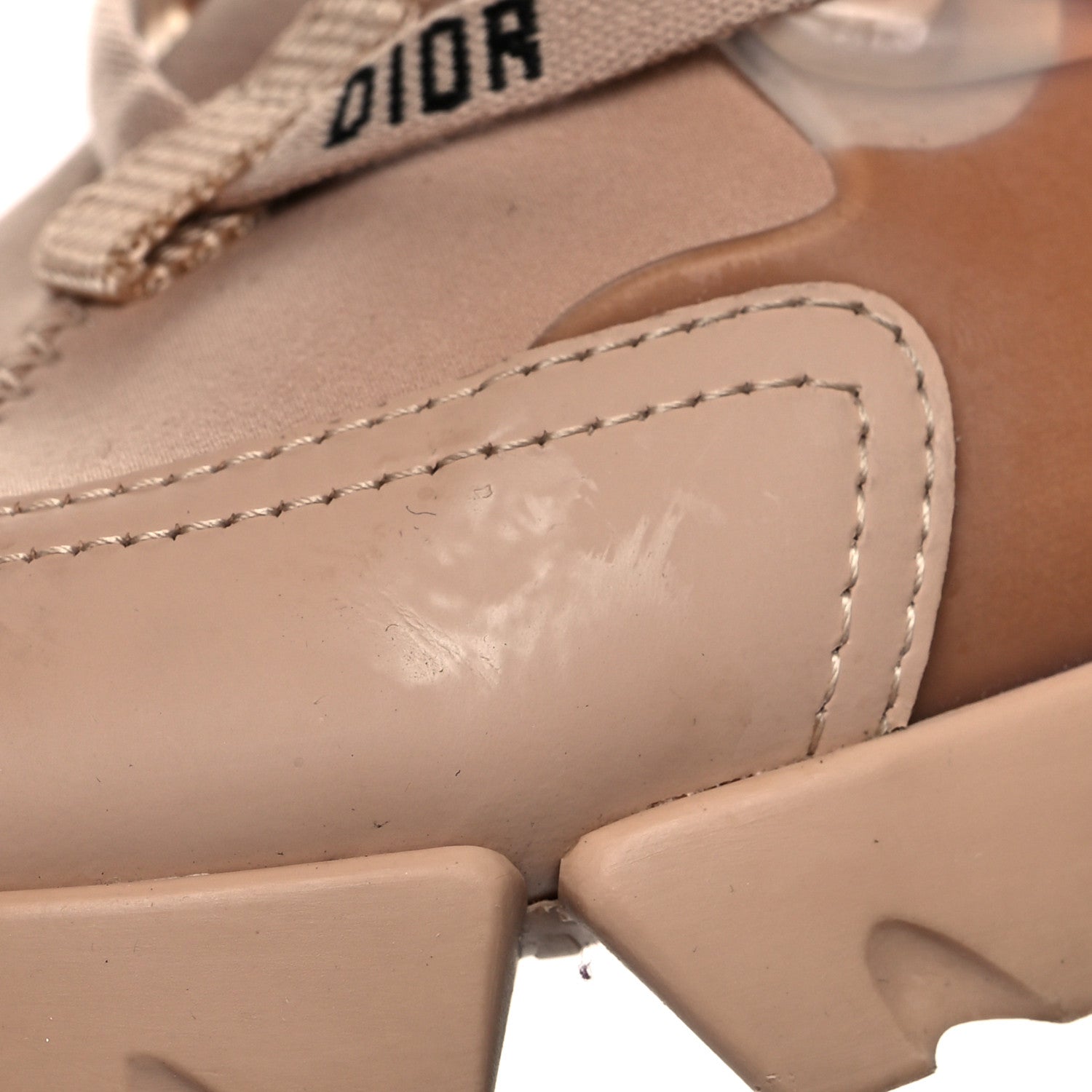 Christian Dior Neoprene Rubber Womens D-Connect Sneakers 37.5 Nude 9 of 10
