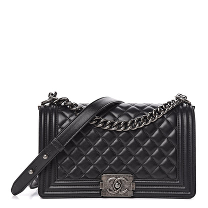 Chanel Lambskin Quilted Medium Boy Flap Black 1 of 11