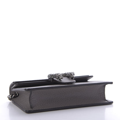 Gucci Dollar Calfskin Crystal Super Mini Dionysus Shoulder Bag Dusty Grey Black Diamond 4 of 9