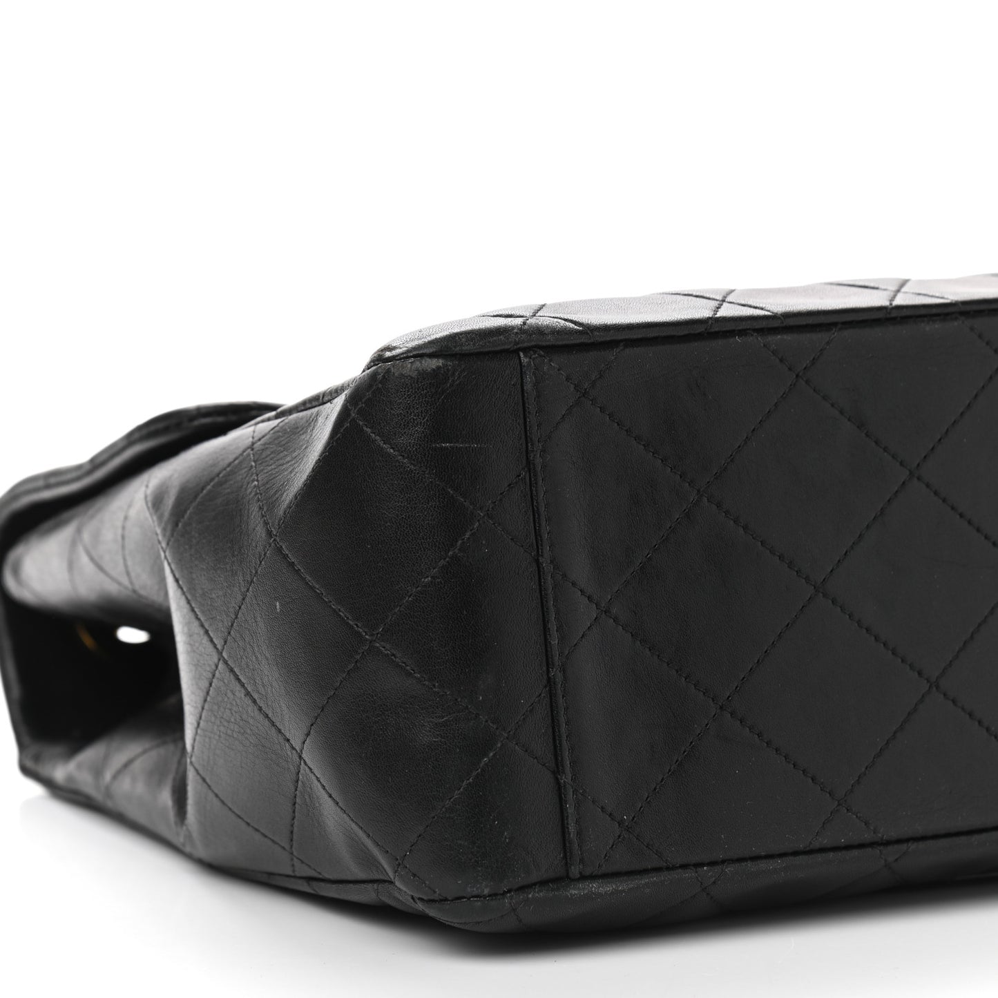 Lambskin Quilted XL Jumbo Single Flap Black
