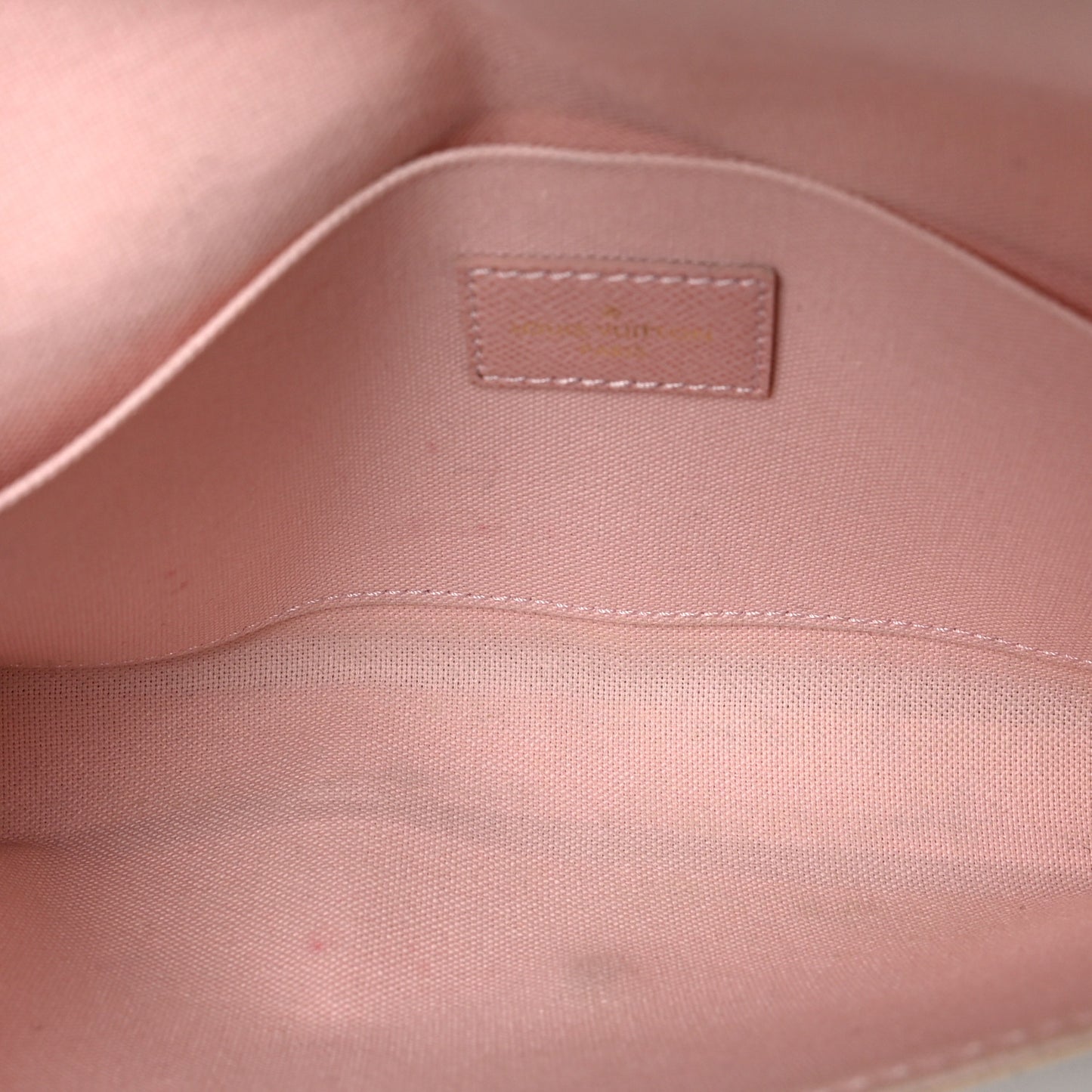 Damier Azur Pochette Felicie Chain Wallet Rose Ballerine
