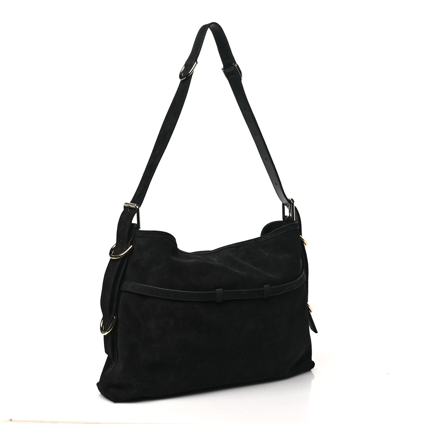 Suede Medium Voyou Bag Black