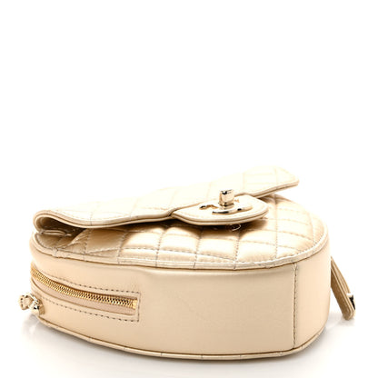 Chanel Metallic Lambskin Quilted CC In Love Heart Bag Gold 4 of 10