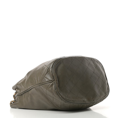 Chanel Lambskin CC Drawstring Bag Green 4 of 17