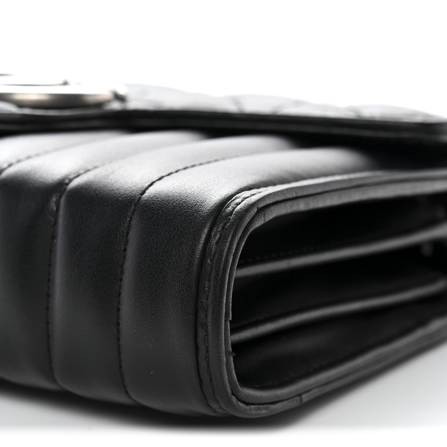 Calfskin Matelasse Aria GG Marmont Chain Wallet Black