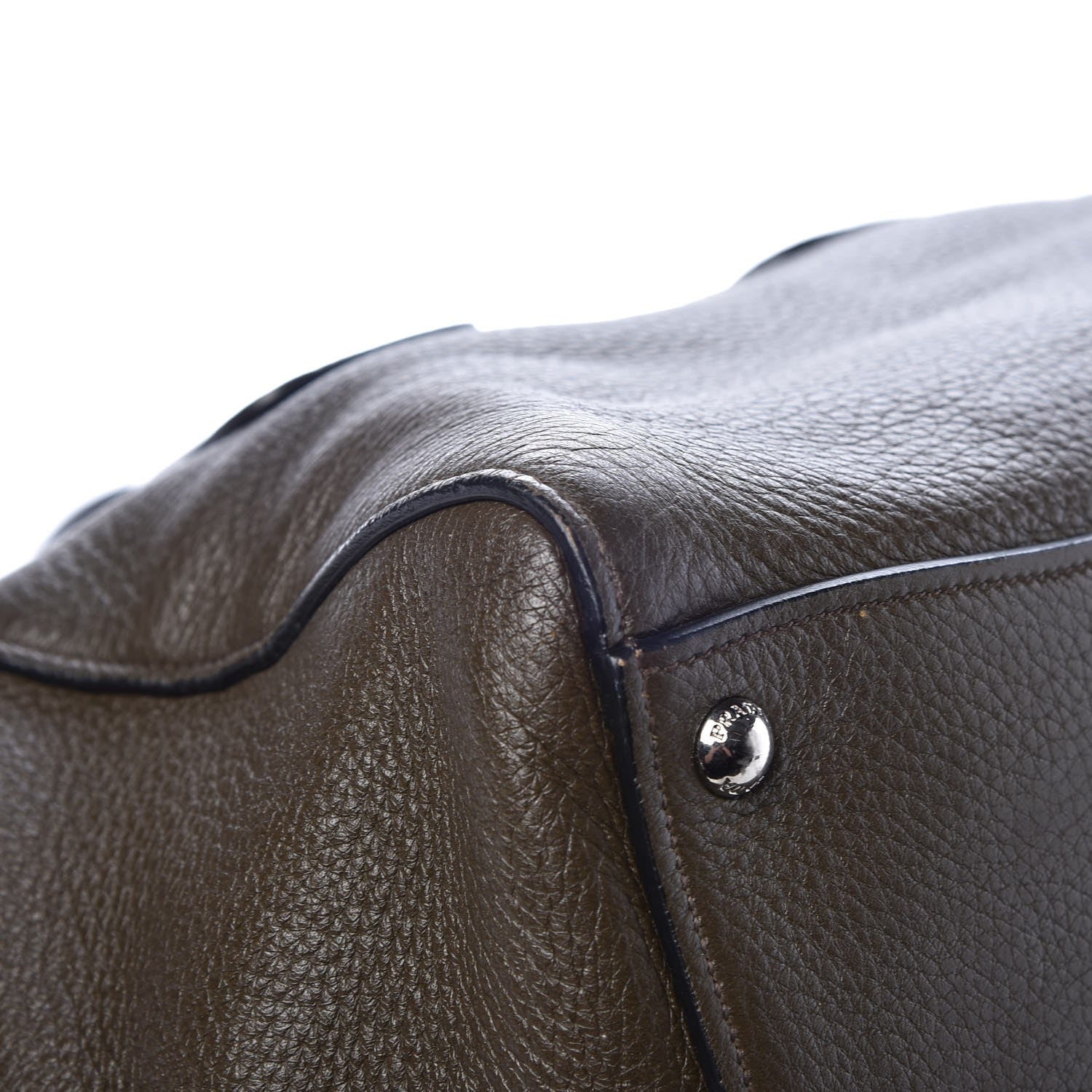 Prada Cervo Deerskin Twin Pocket Tote Militare 8 of 11