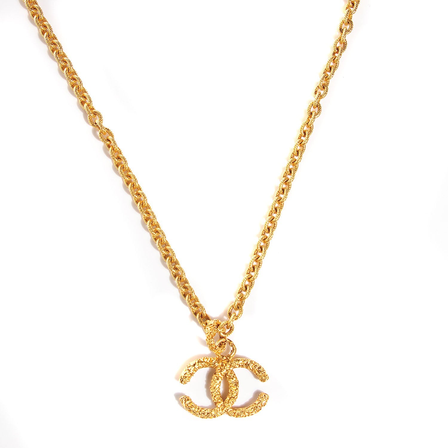 Chanel Large Baroque CC Pendant Necklace Gold 2 of 6