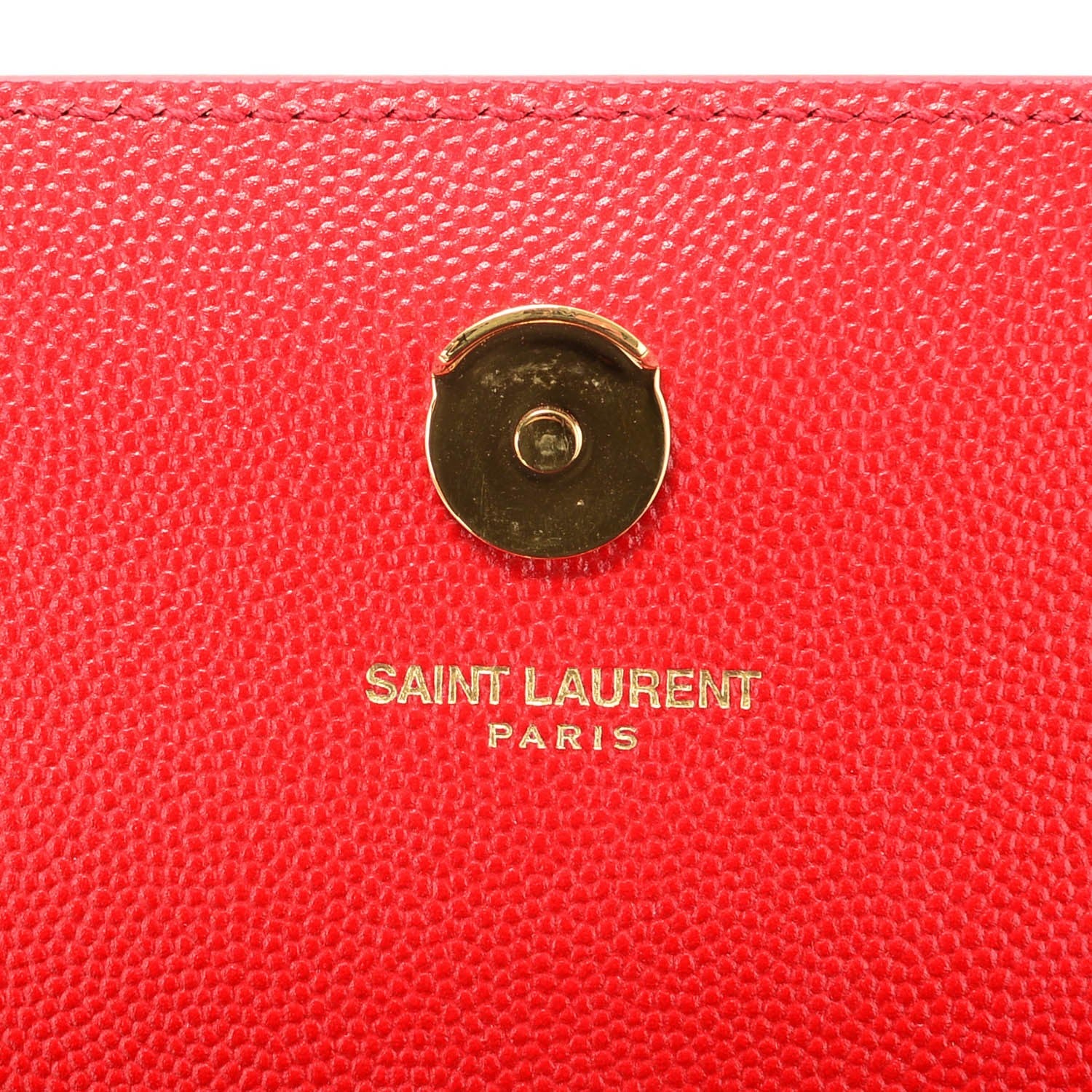 Saint Laurent Grain De Poudre Small Classic Monogram Satchel Vermillion 6 of 7