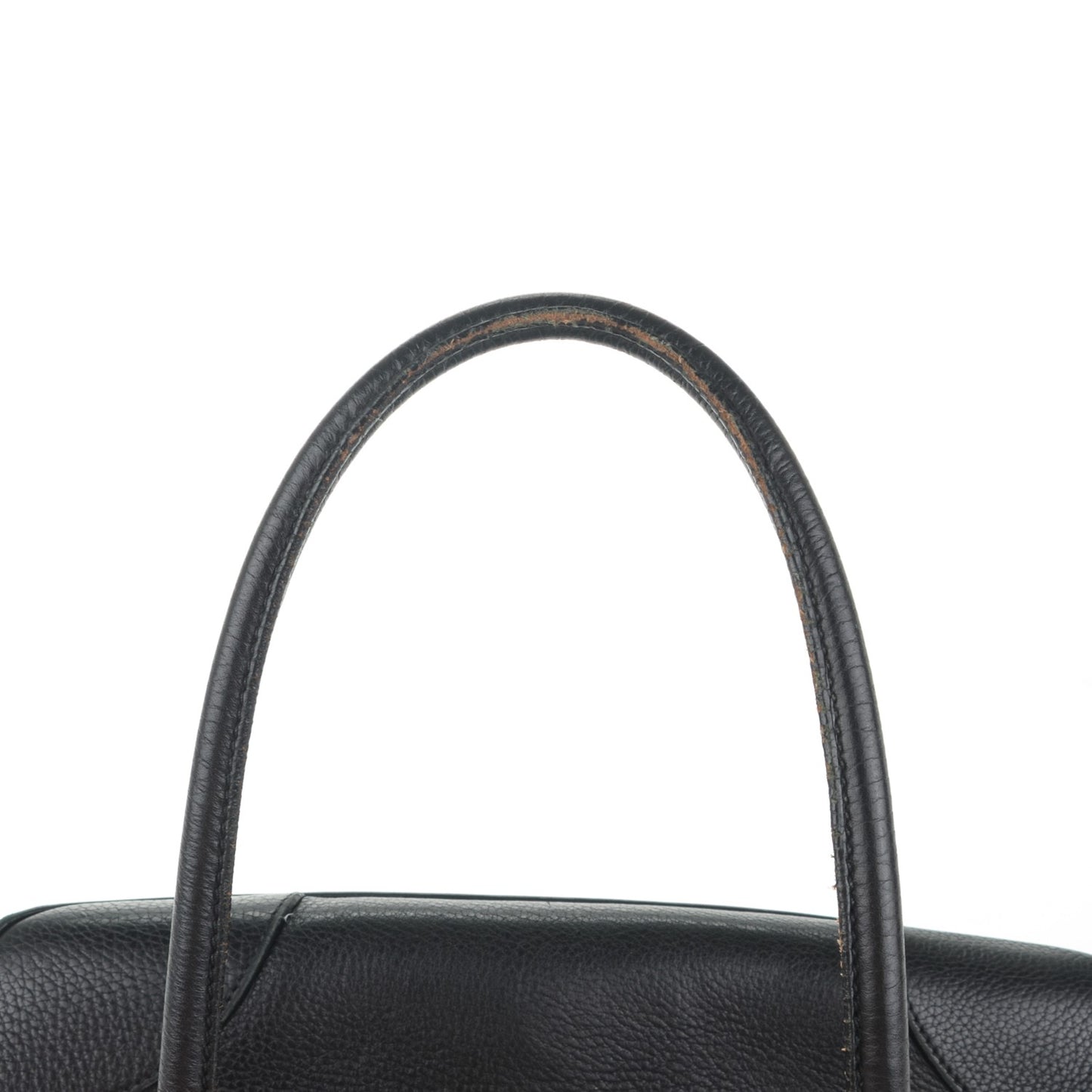 Vitello Daino Pushlock Shoulder Bag Black