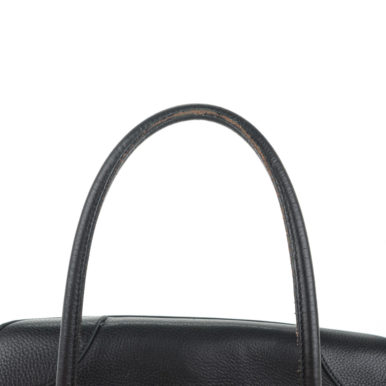 Prada Vitello Daino Pushlock Shoulder Bag Black 9 of 10
