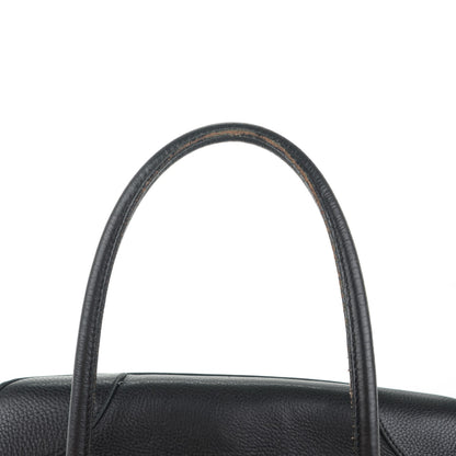 Prada Vitello Daino Pushlock Shoulder Bag Black 9 of 10