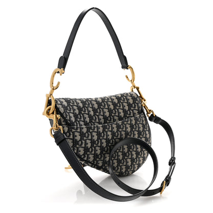 Christian Dior Oblique Saddle Bag With Strap Blue 3 of 12