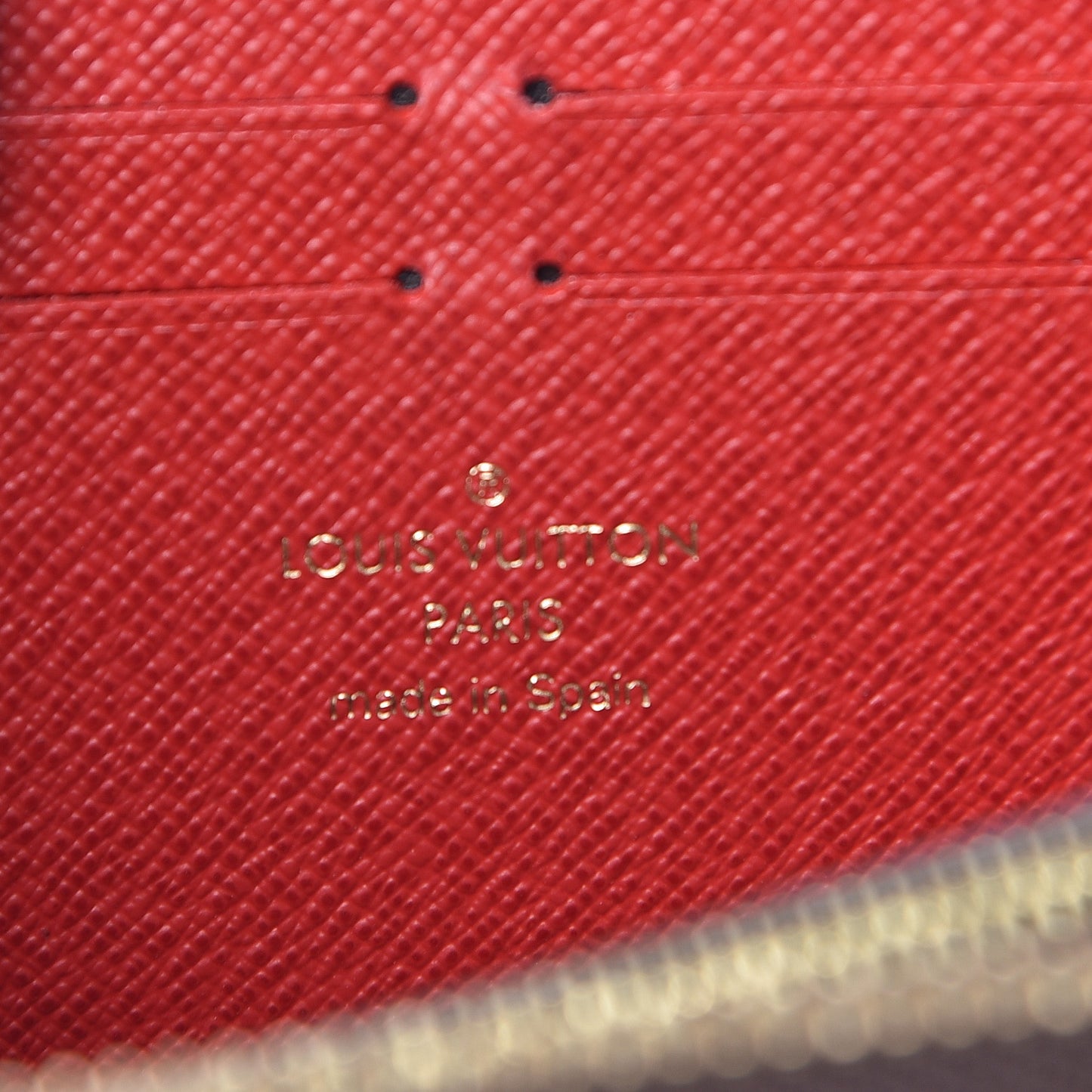 Damier Ebene Clemence Wallet Cherry