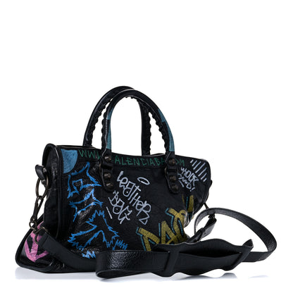 Balenciaga Agneau Graffiti All Over Classic Hardware S City Black Multicolor 3 of 13
