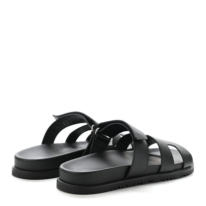 Hermes Calfskin Womens Chypre Sandals 39 Black 4 of 10