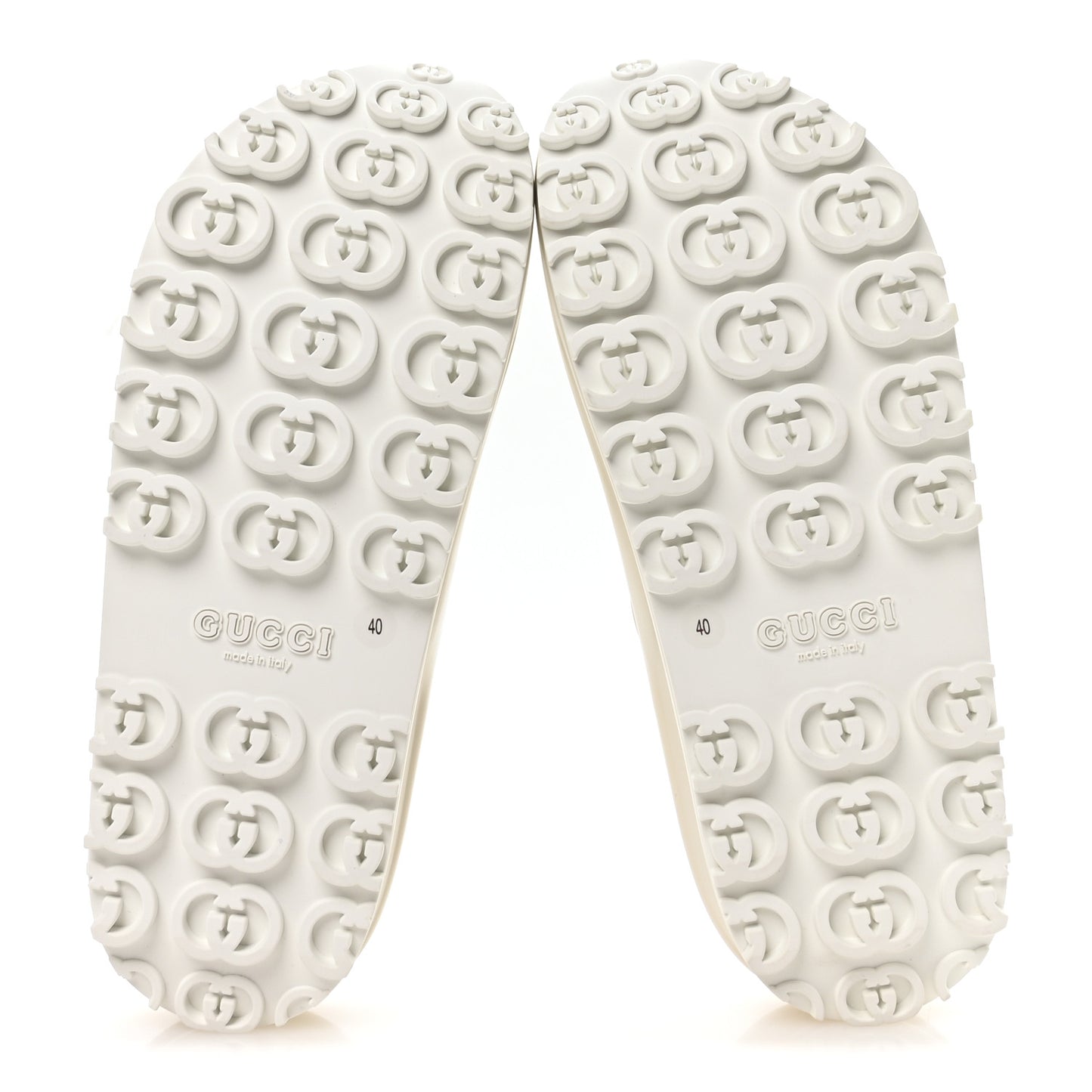 Soft Rubber Womens Interlocking G Platform 42mm Slide Sandals 40 Off White