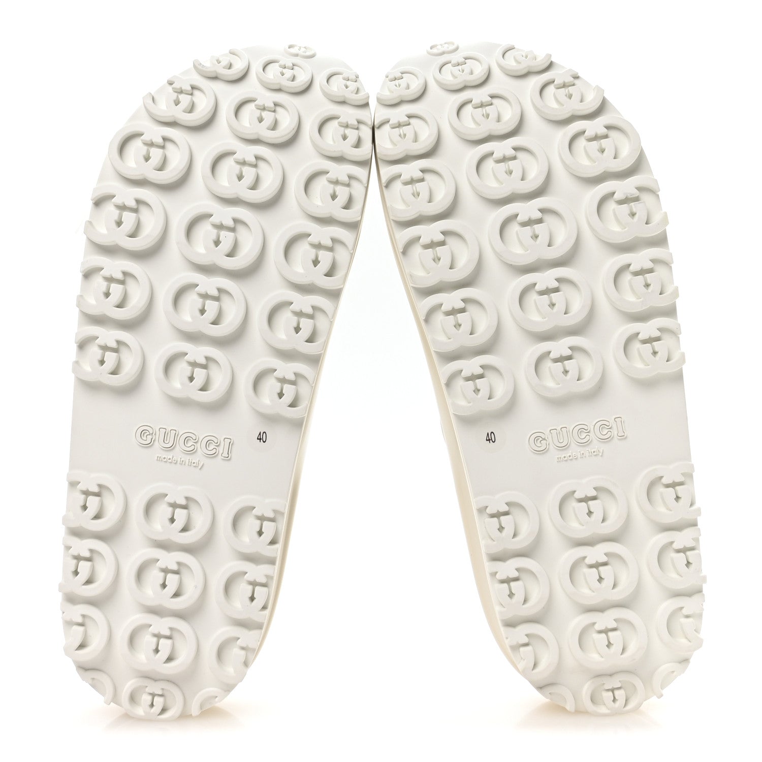 Gucci Soft Rubber Womens Interlocking G Platform 42mm Slide Sandals 40 Off White 12 of 18