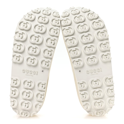 Gucci Soft Rubber Womens Interlocking G Platform 42mm Slide Sandals 40 Off White 12 of 18