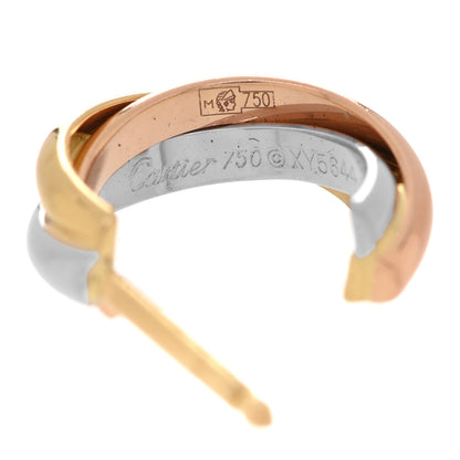 Cartier 18K Pink Yellow White Gold Small Trinity Hoop Earrings 4 of 5