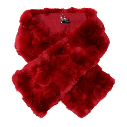 Chanel Mink Fur Scarf Red 1 of 3