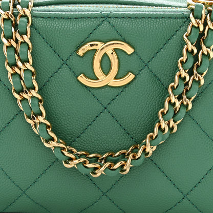 Chanel Caviar Quilted Mini CC You Camera Case Dark Green 8 of 10
