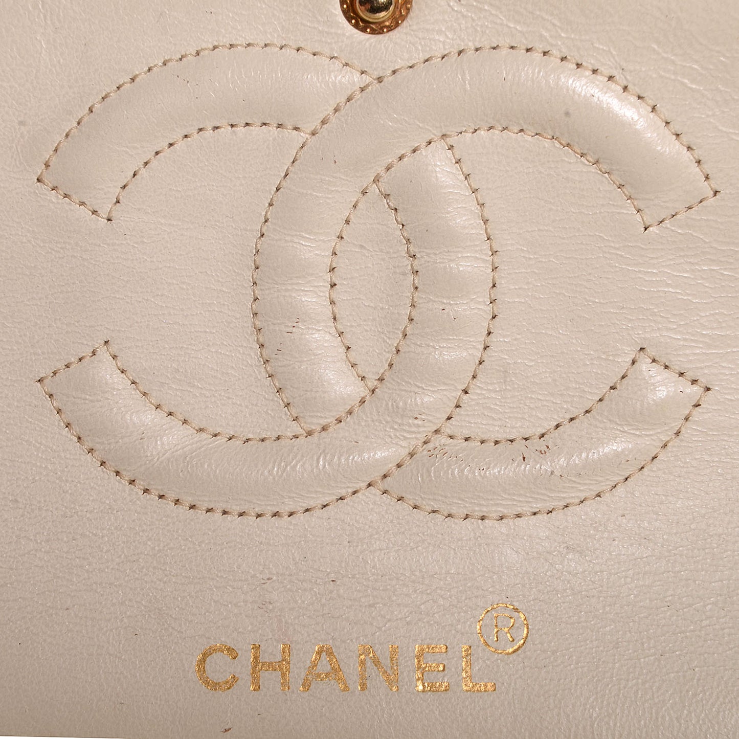 Jersey Quilted Medium Double Flap Beige
