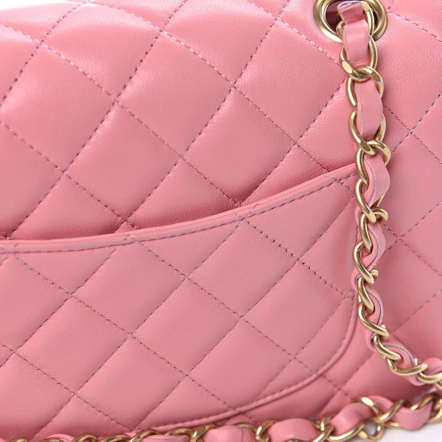 Chanel Lambskin Quilted Mini Rectangular Flap Pink 15 of 22