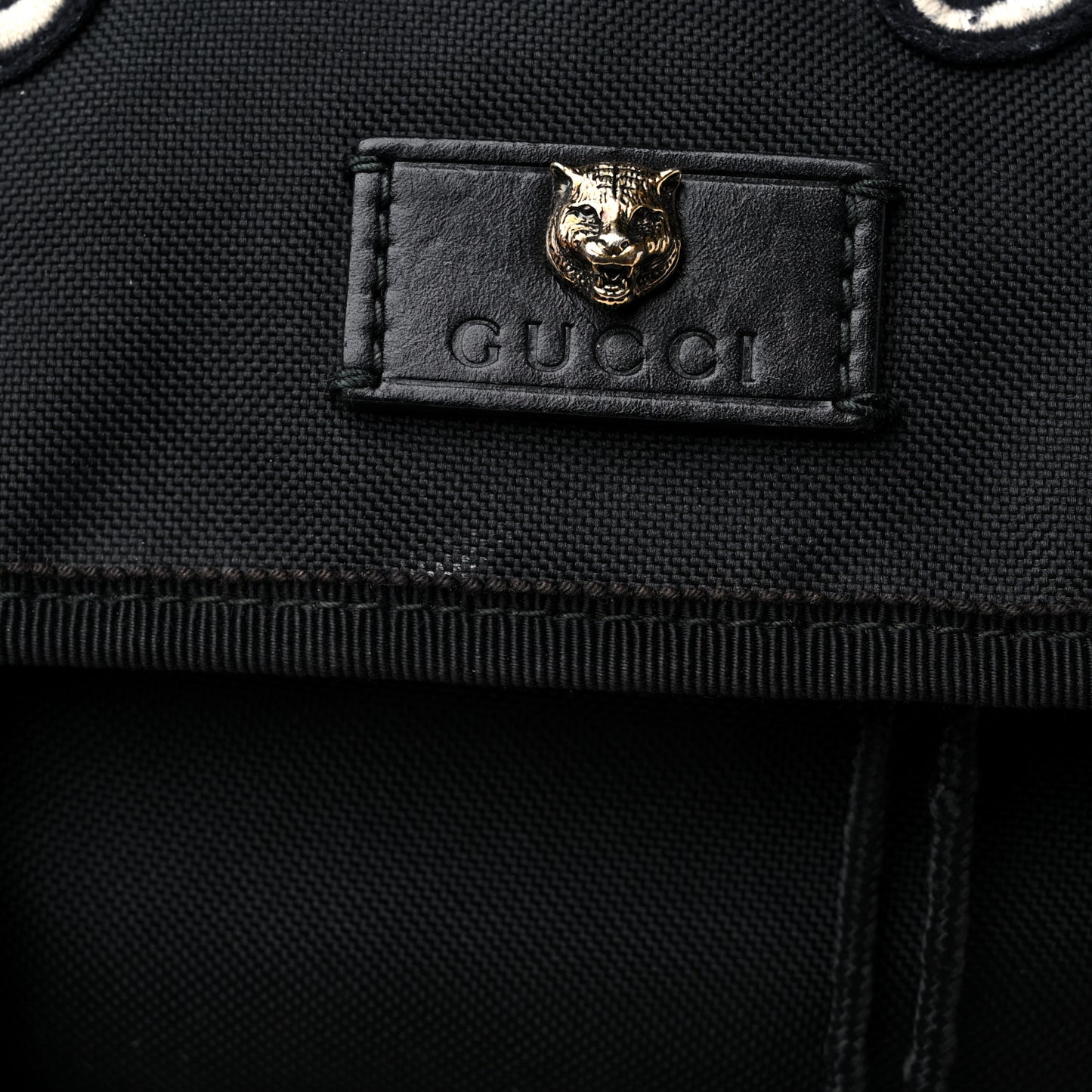 Techno Canvas Web L'Aveugle Par Amour Embroidered Double Buckle Backpack Black