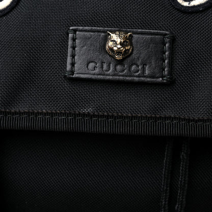 Gucci Techno Canvas Web L'Aveugle Par Amour Embroidered Double Buckle Backpack Black 14 of 18