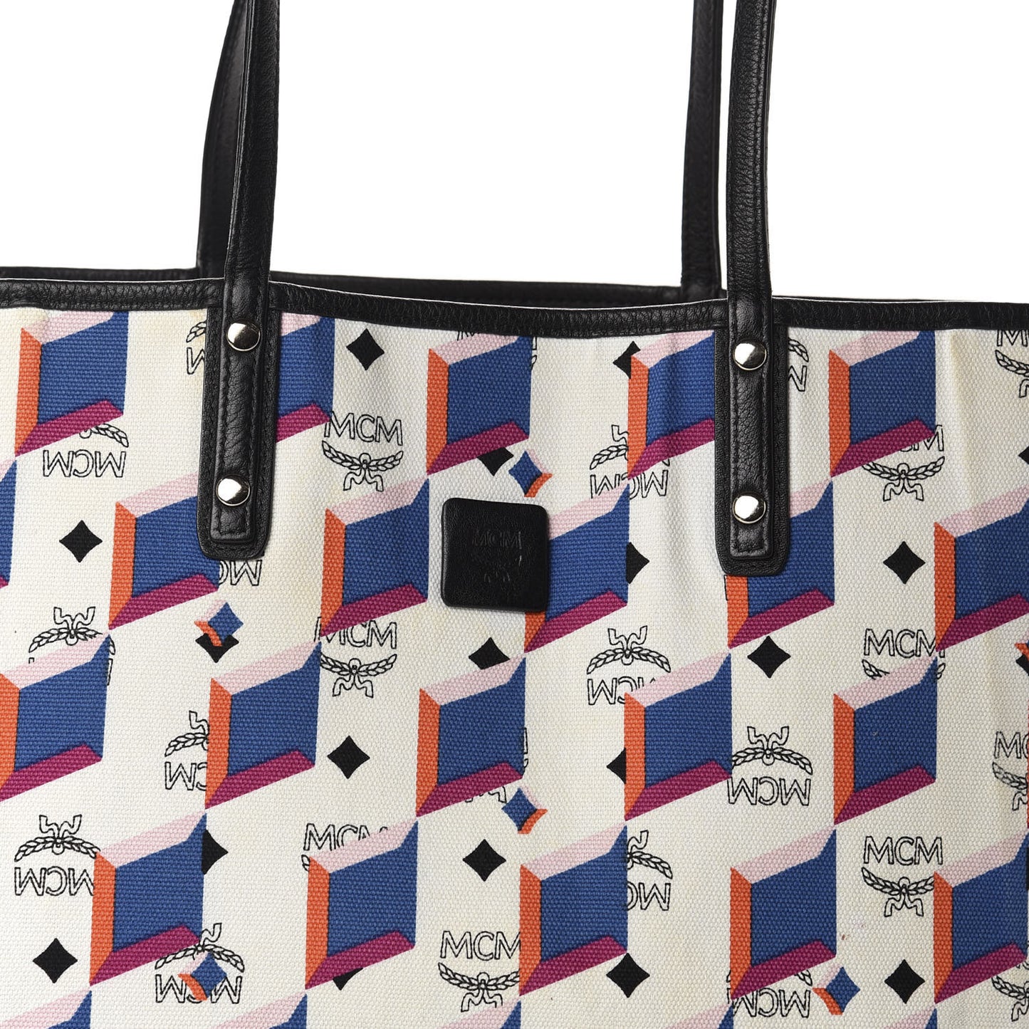 Visetos Medium Project Reversible Shopper Tote White