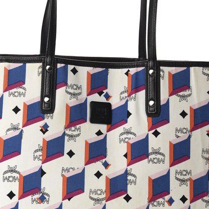 MCM Visetos Medium Project Reversible Shopper Tote White 18 of 18