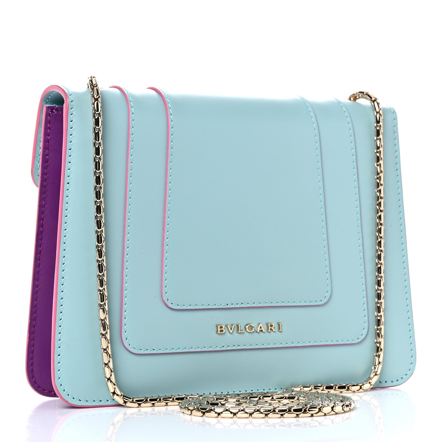 Bulgari Calfskin Serpenti Forever Crossbody Bag Light Blue 4 of 12