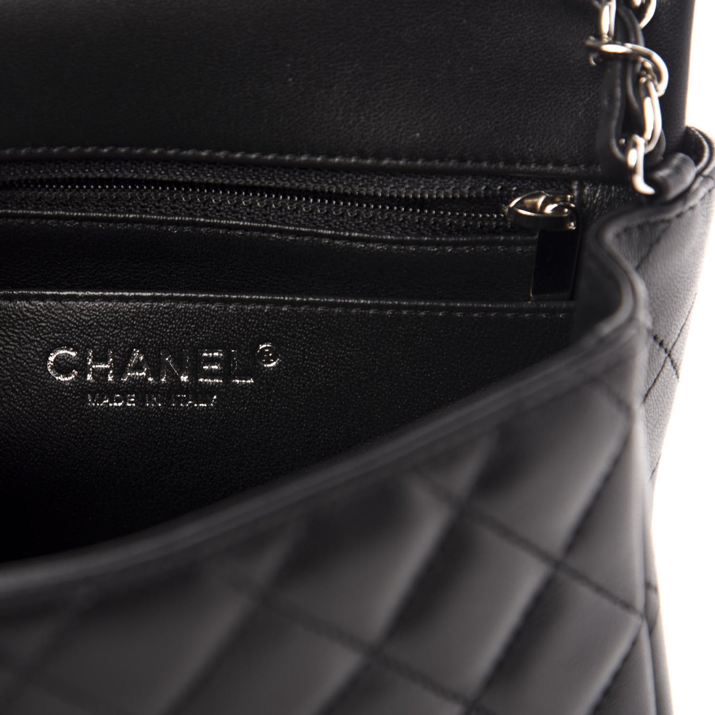 Lambskin Quilted Mini Square Flap Black