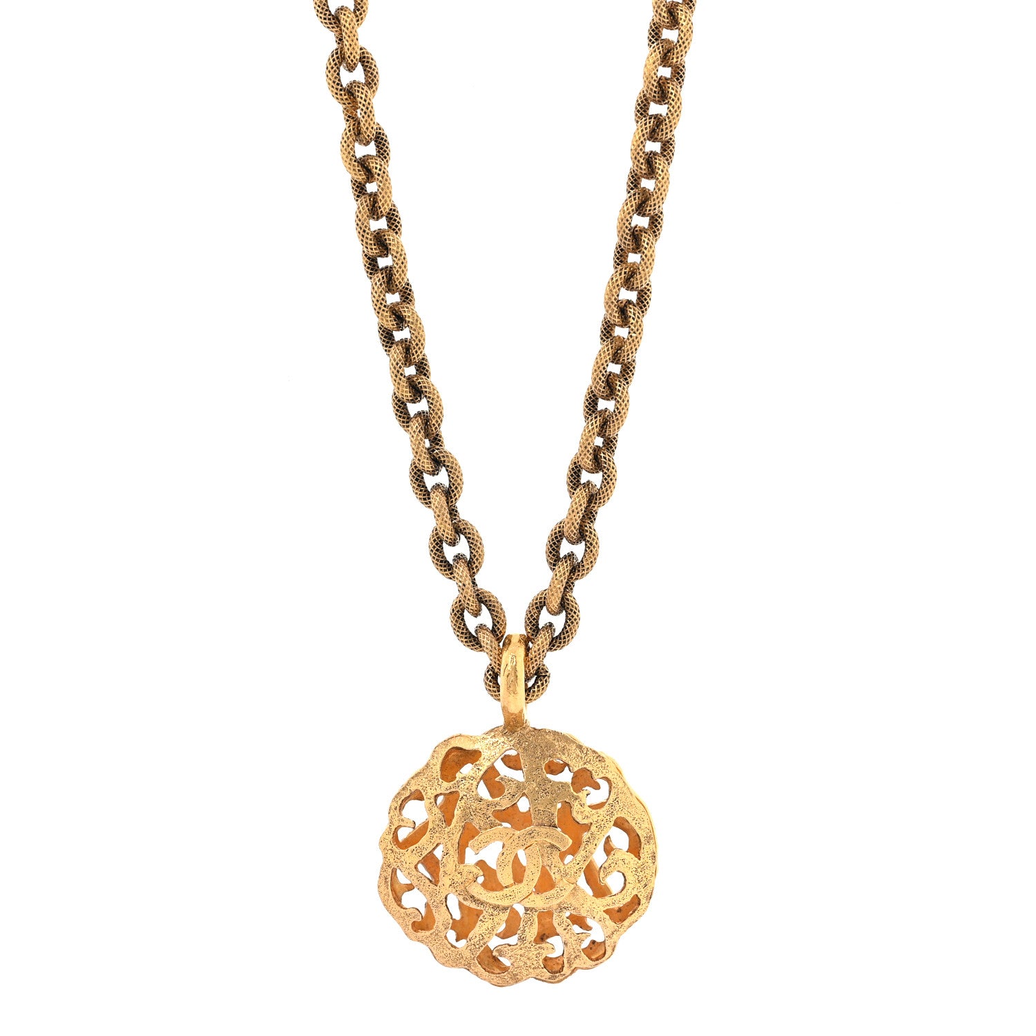 Chanel CC Pendant Necklace Gold 1 of 5