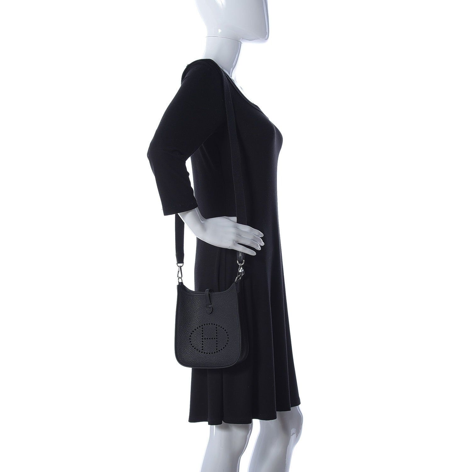 Hermes Taurillon Clemence Evelyne TPM Black 2 of 11