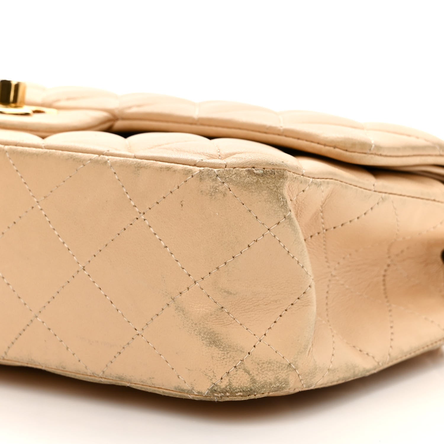 Chanel Lambskin Quilted Medium Double Flap Beige 10 of 21