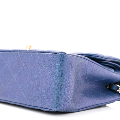 Chanel Iridescent Caviar Quilted Small Double Flap Dark Blue 10 of 11