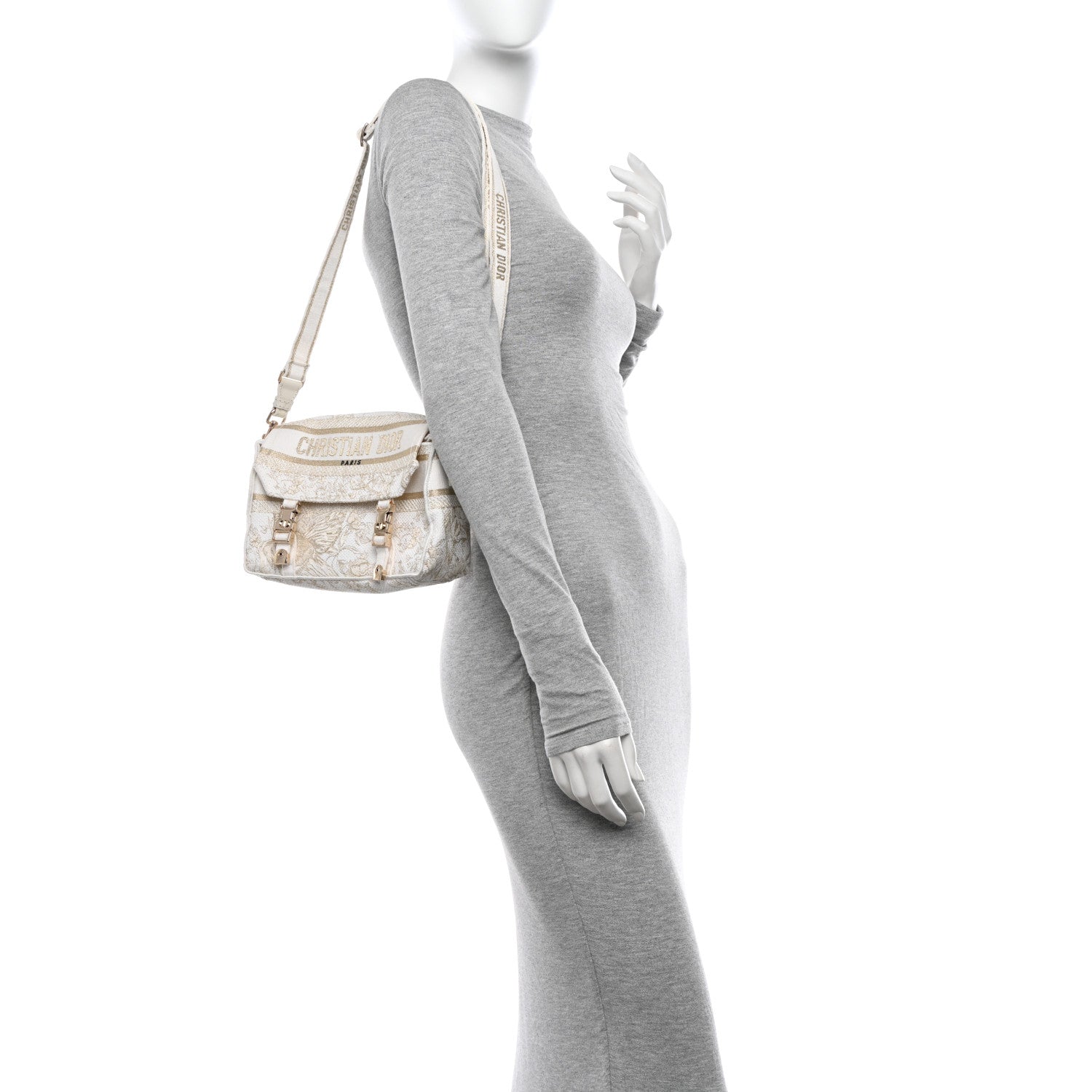 Christian Dior Canvas Diorcamp Messenger White Gold 2 of 13