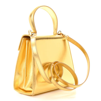 Salvatore Ferragamo Metallic Calfskin Small Iconic Top Handle Bag Gold 3 of 13
