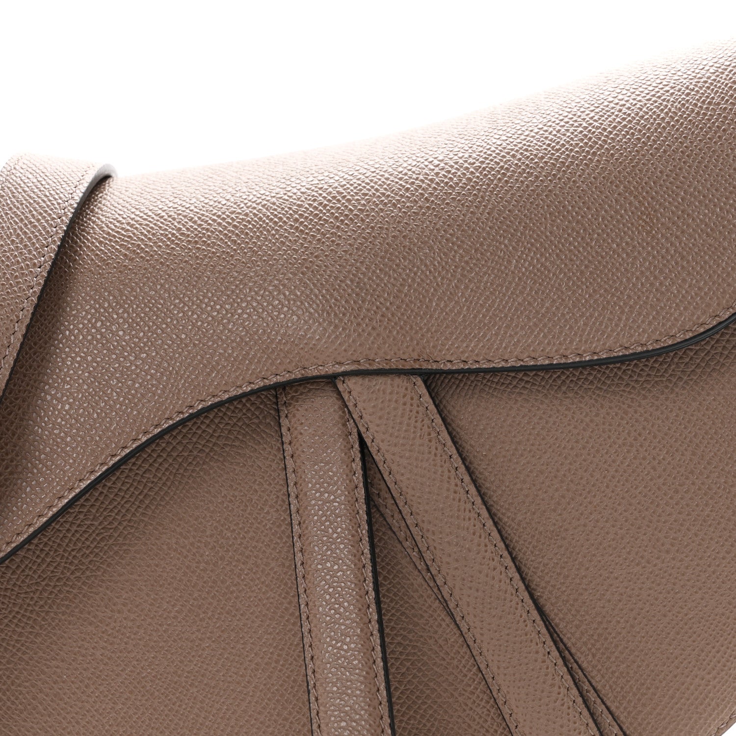 Christian Dior Grained Calfskin Saddle Bag With Strap Warm Taupe 8 of 11